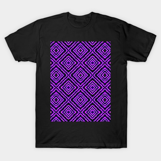 Bright Neon Purple Pattern T-Shirt by Amanda1775